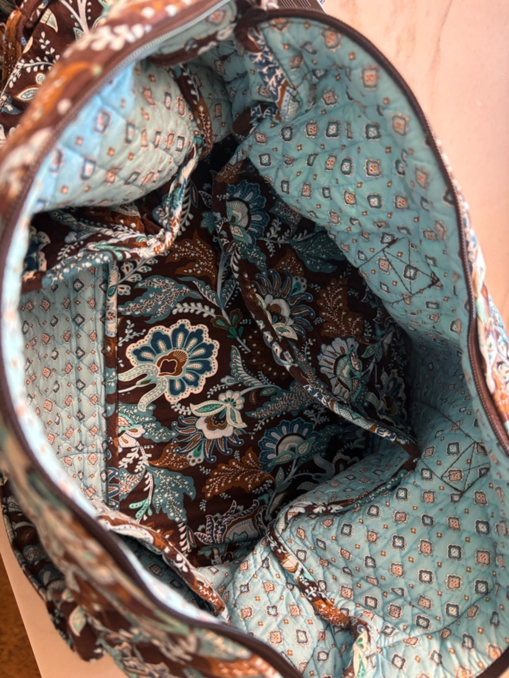 Vera Bradley Retired Print Java Blue Y2K 8pc Rolling Paisley Luggage Set - Picture 7 of 16